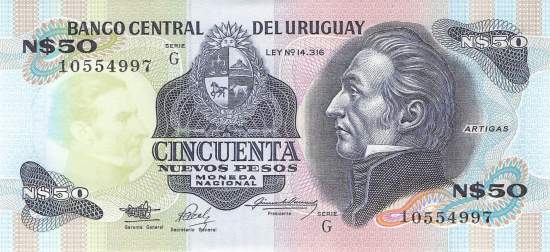 Uruguay 50 Pesos p61A 1989